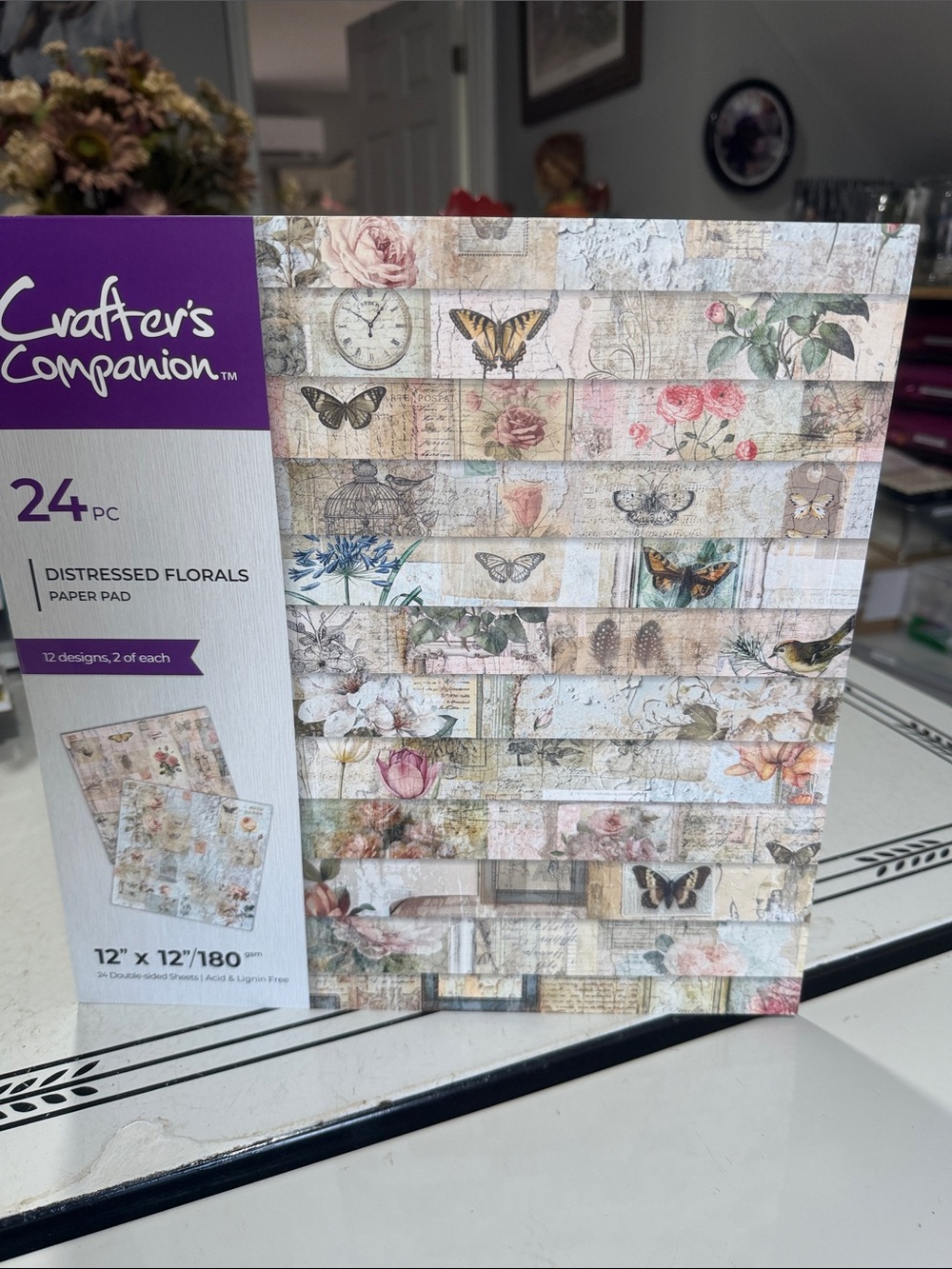 Crafters Companion Distressed Florals Paper Pad